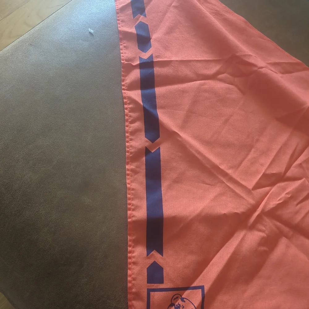 Kids Orange Triangle Bandana Scarf with Navy Graphic